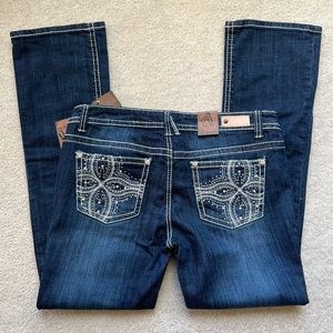 Antique Rivet Boot Leg distressed jeans